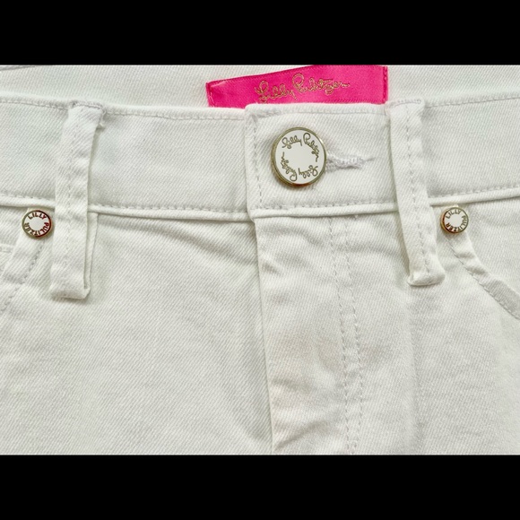 Lilly Pulitzer EUC Embroidered White Pants/Jeans Sz 4 - Picture 7 of 9